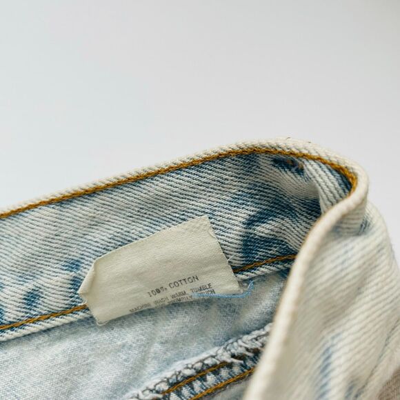 Jou Jou Vintage Shorts Tapered Light Wash 100% Cotton High Rise Patched Size 9 - Picture 7 of 13